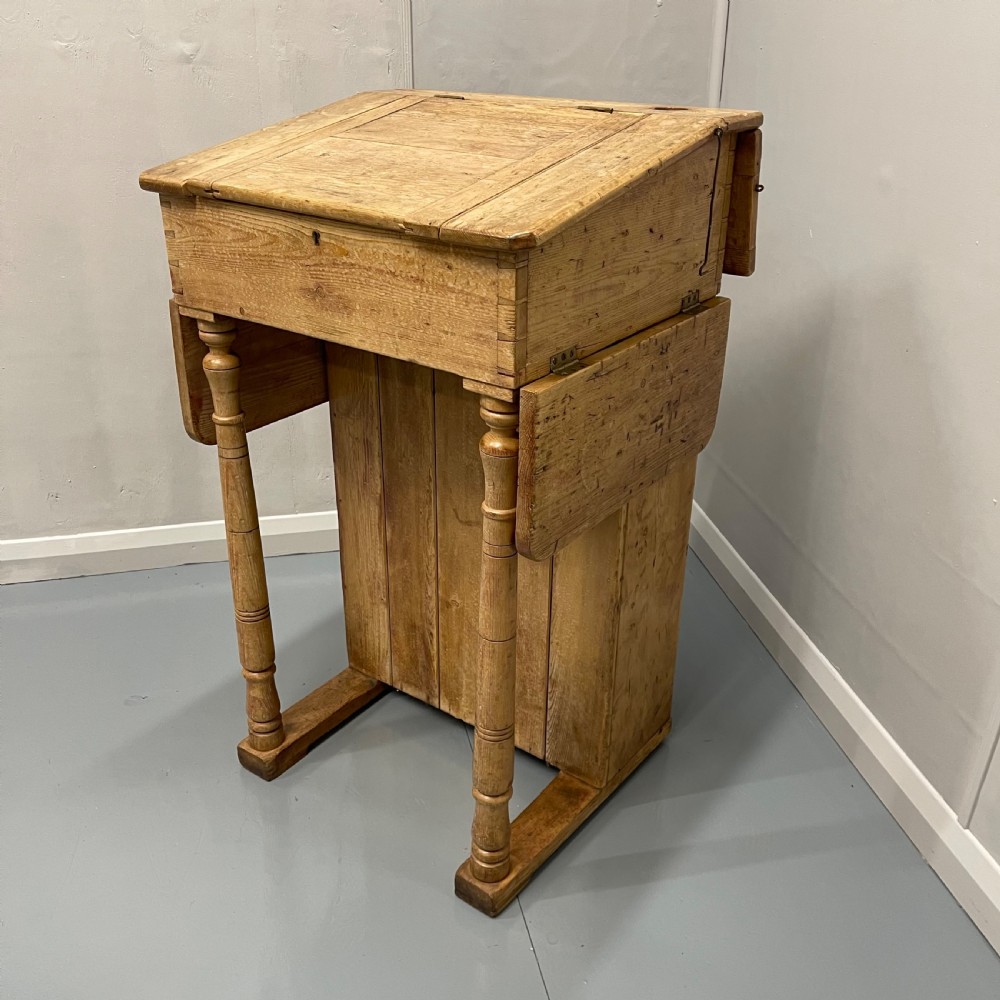 Antique pine school masters lectern View VI