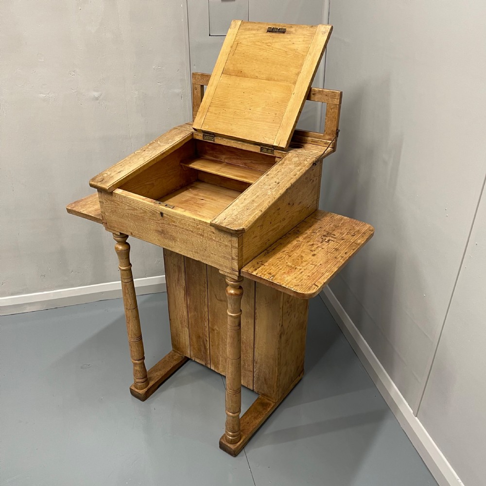 Antique pine school masters lectern View VIII