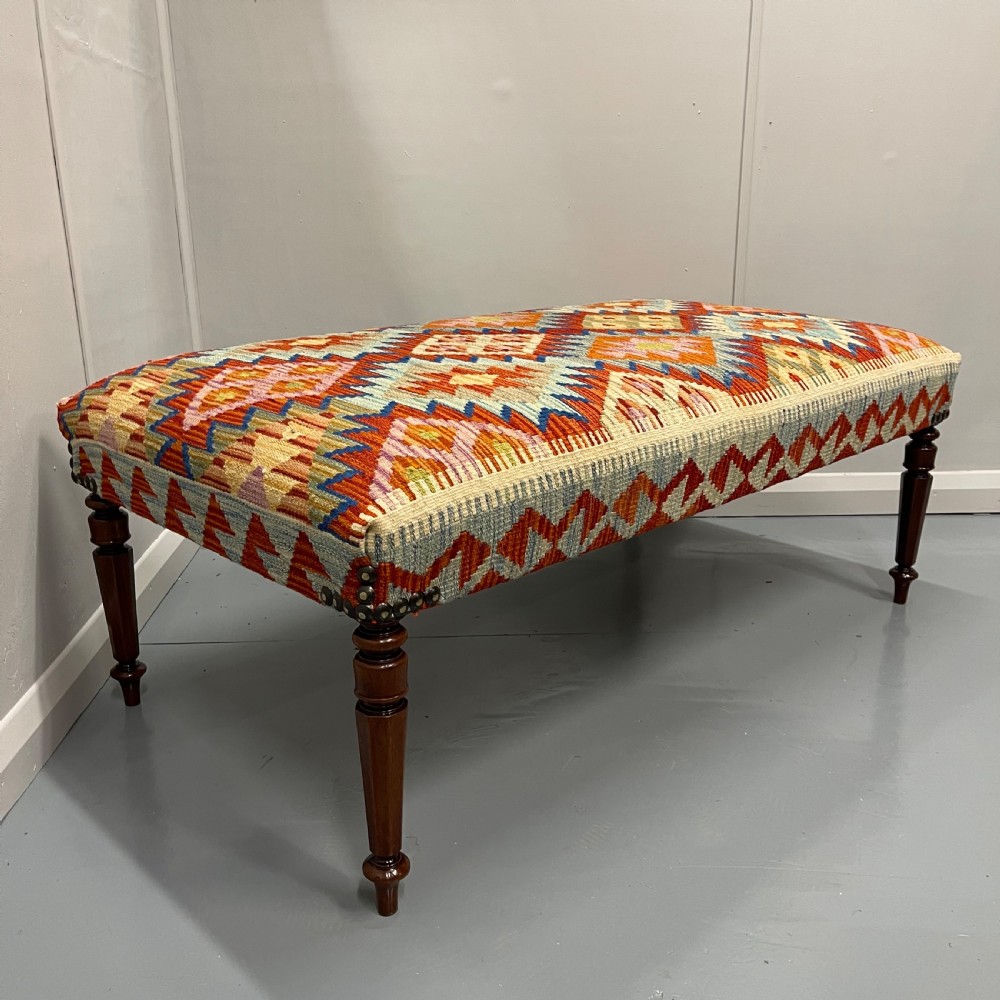 4’ x 2’ centre footstool in kilim