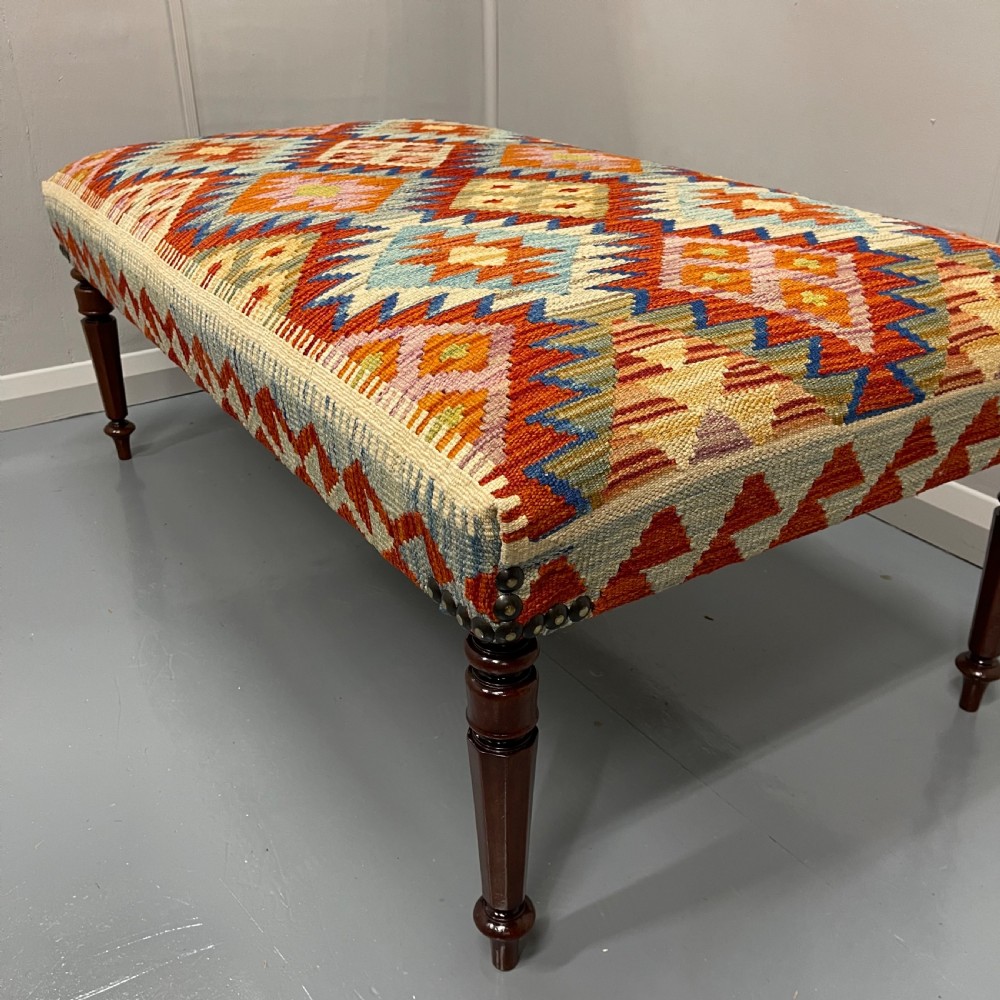 4’ x 2’ centre footstool in kilim View VII