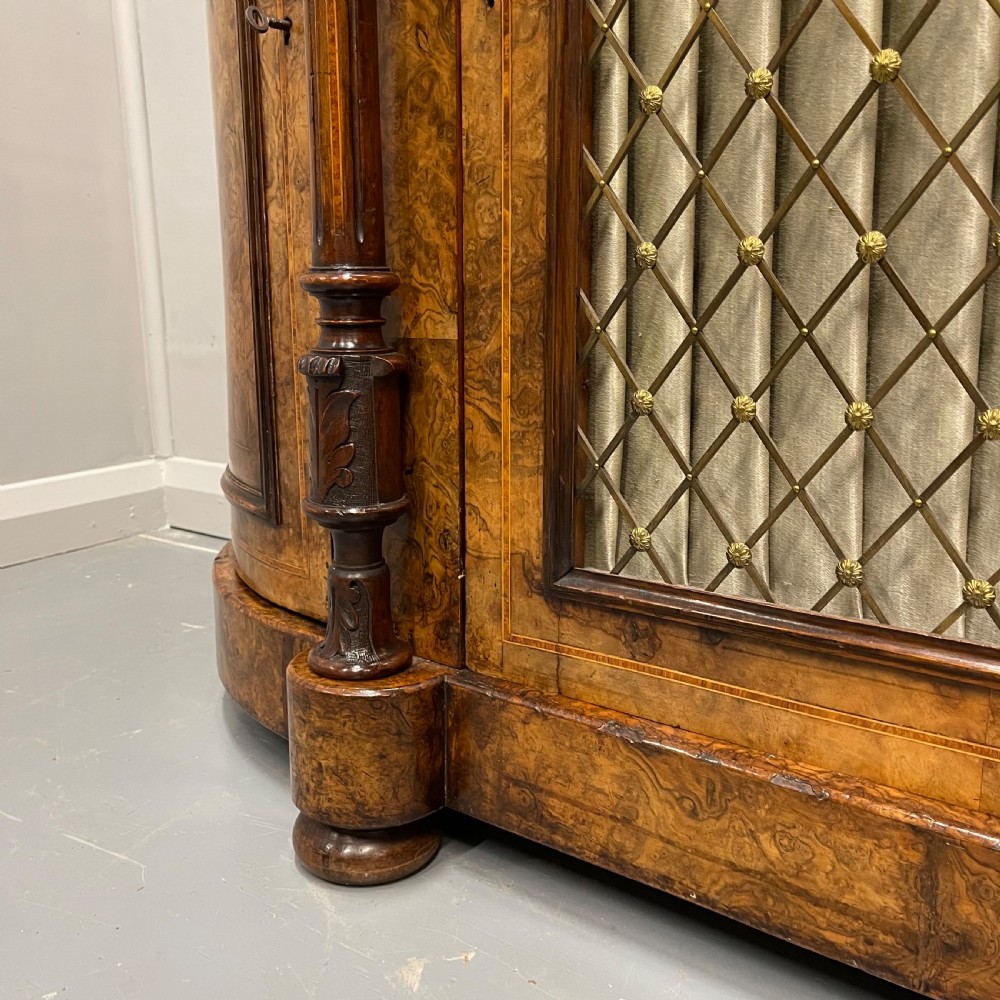 Burr walnut and marquetry Credenza with marble top View VI