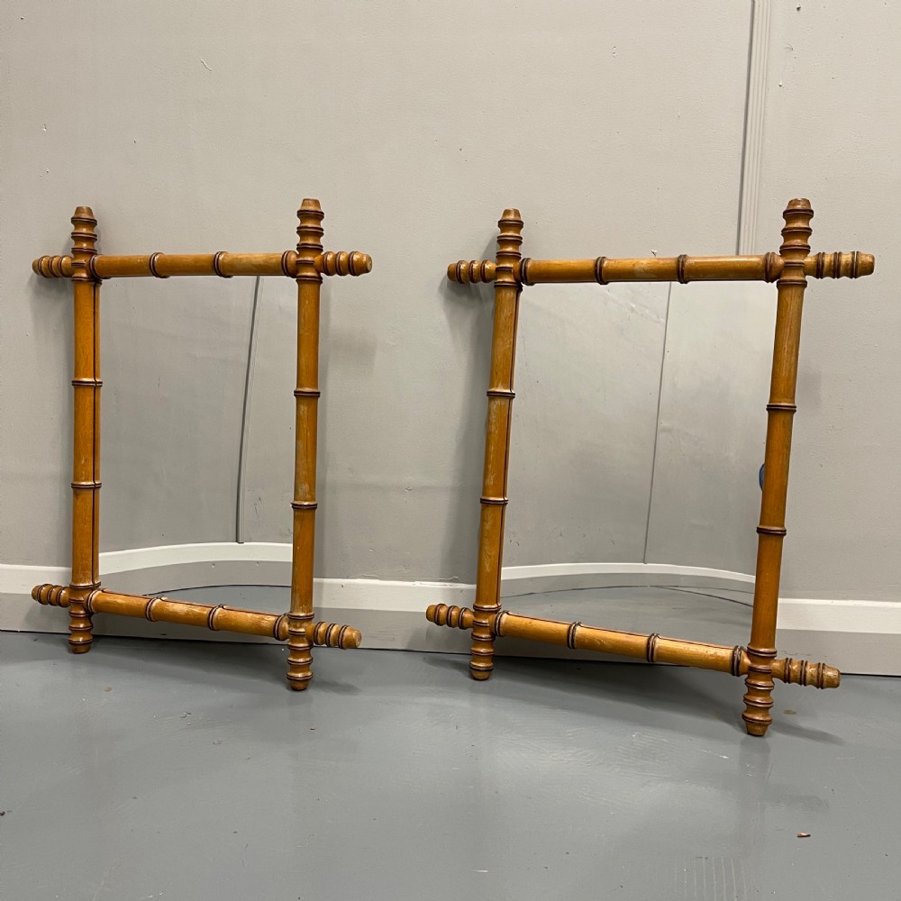 Pair of French faux bamboo mirrors