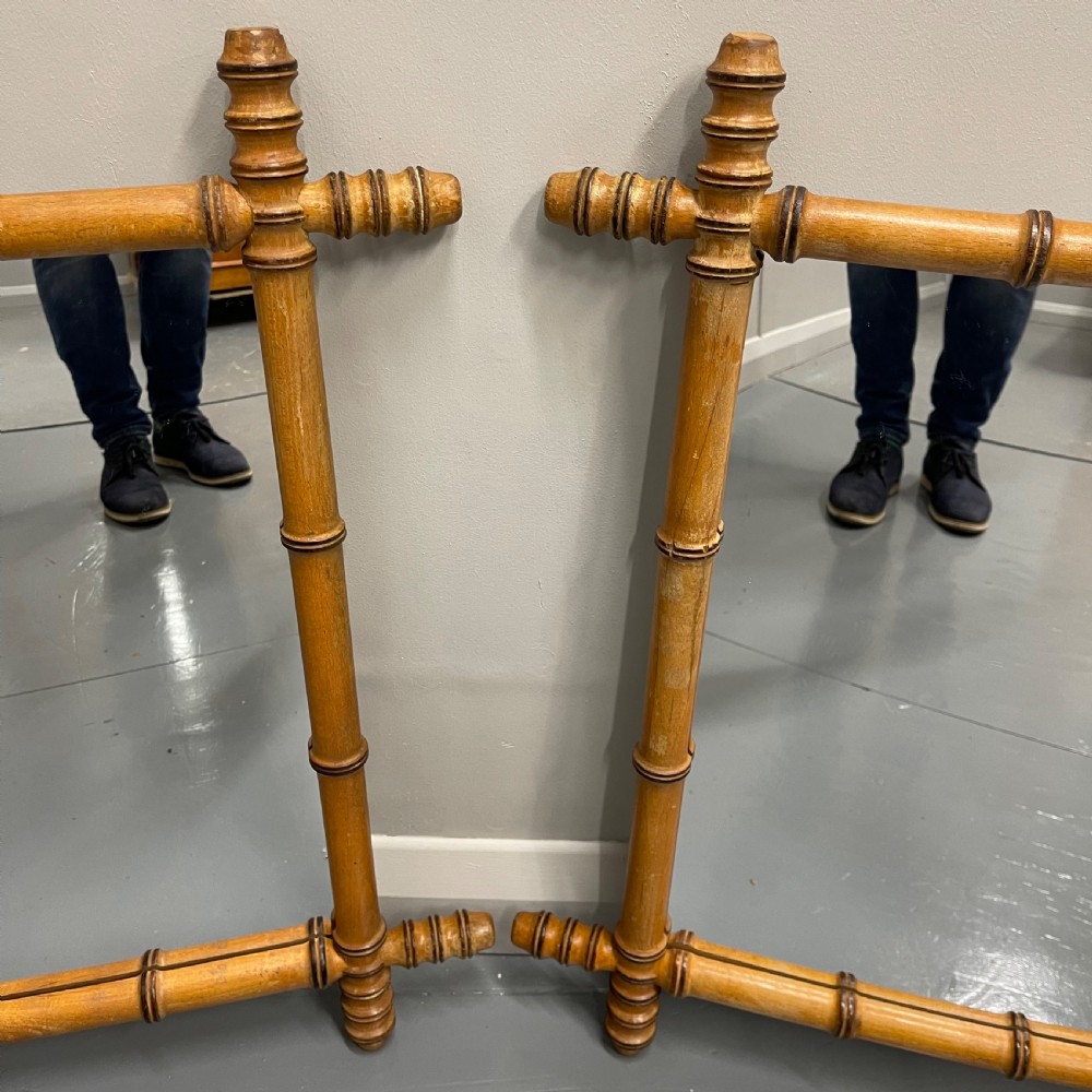 Pair of French faux bamboo mirrors View V