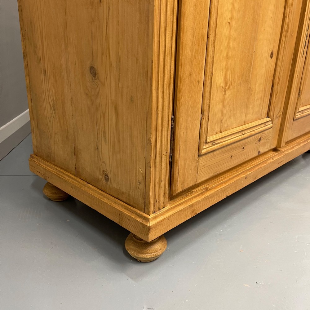 Large antique pine larder cupboard with drawers View V