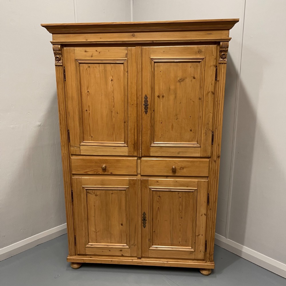 Large antique pine larder cupboard with drawers View VI