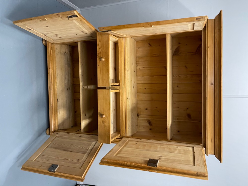 Large antique pine larder cupboard with drawers View VII
