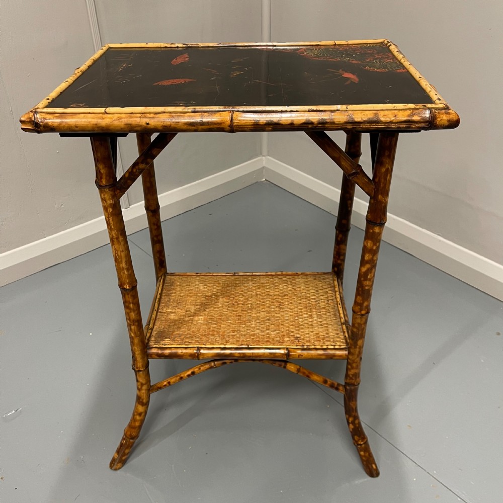 Victorian lacquered bamboo side table 