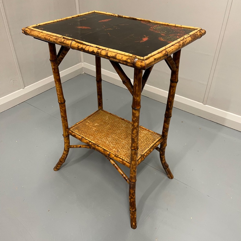 Victorian lacquered bamboo side table  View II