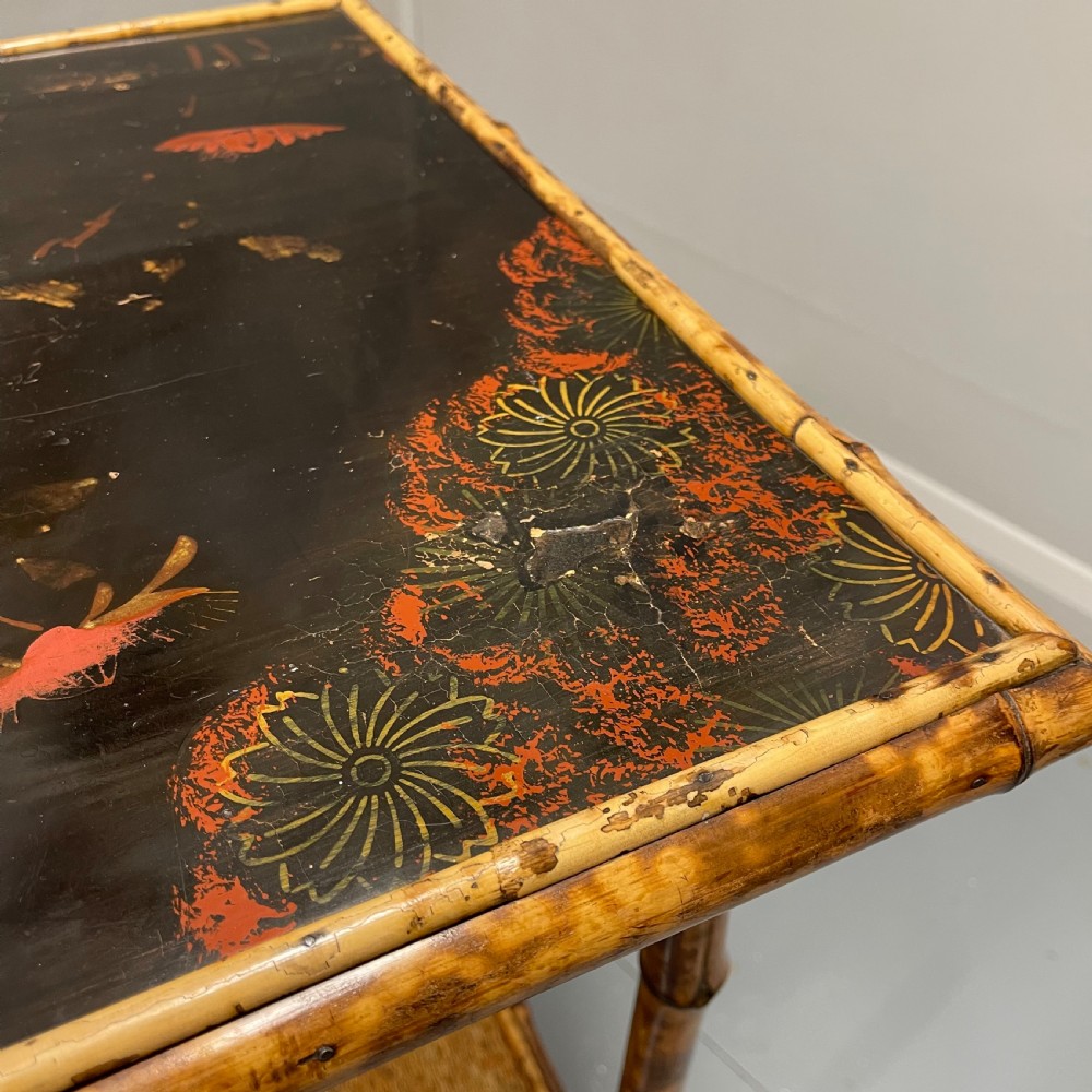 Victorian lacquered bamboo side table  View V