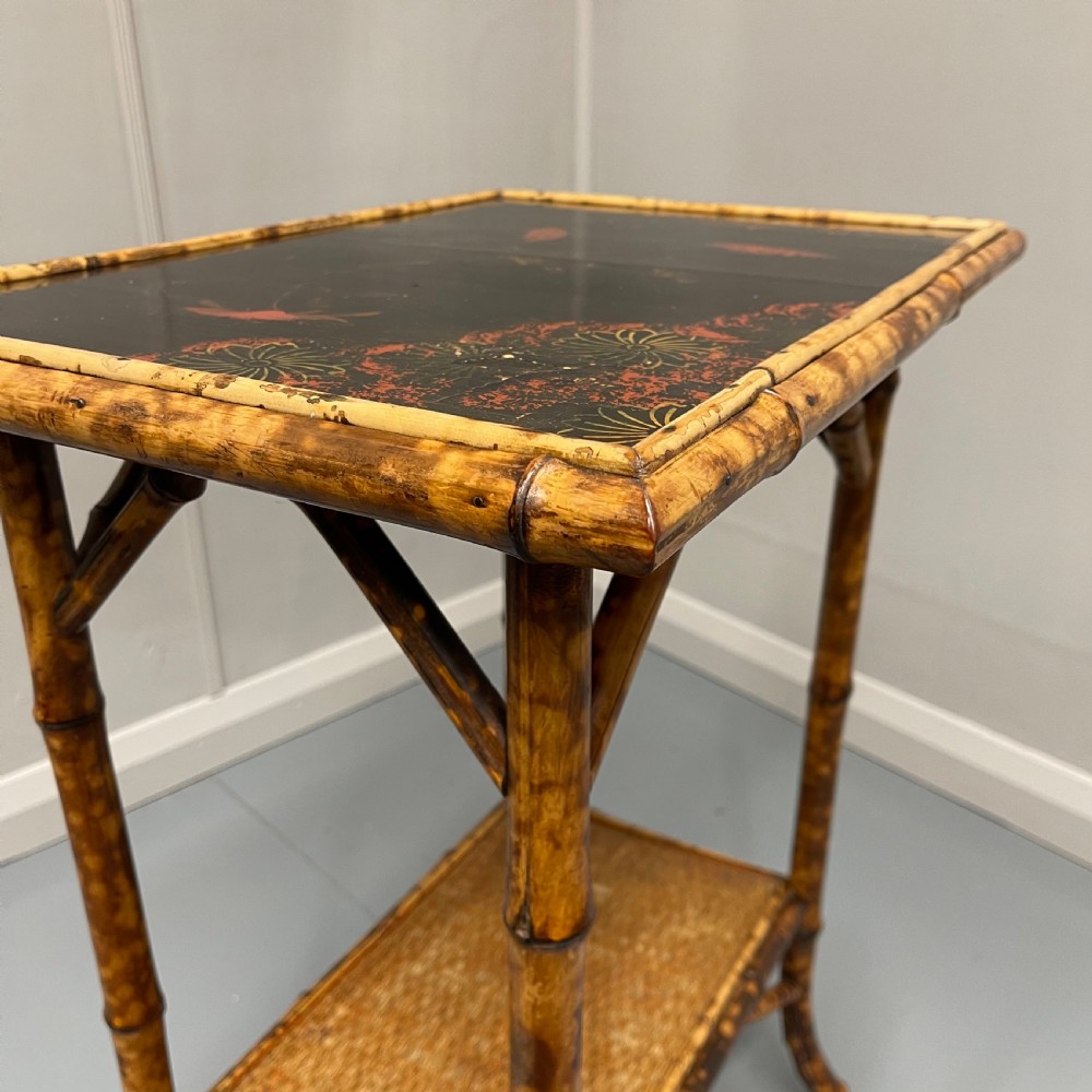 Victorian lacquered bamboo side table  View IX