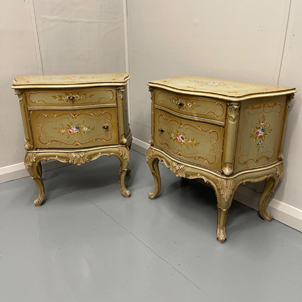 Pair of Venetian bedside cabinets 