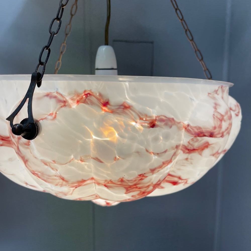Hand painted marble effect plafonnier pendant shade View II