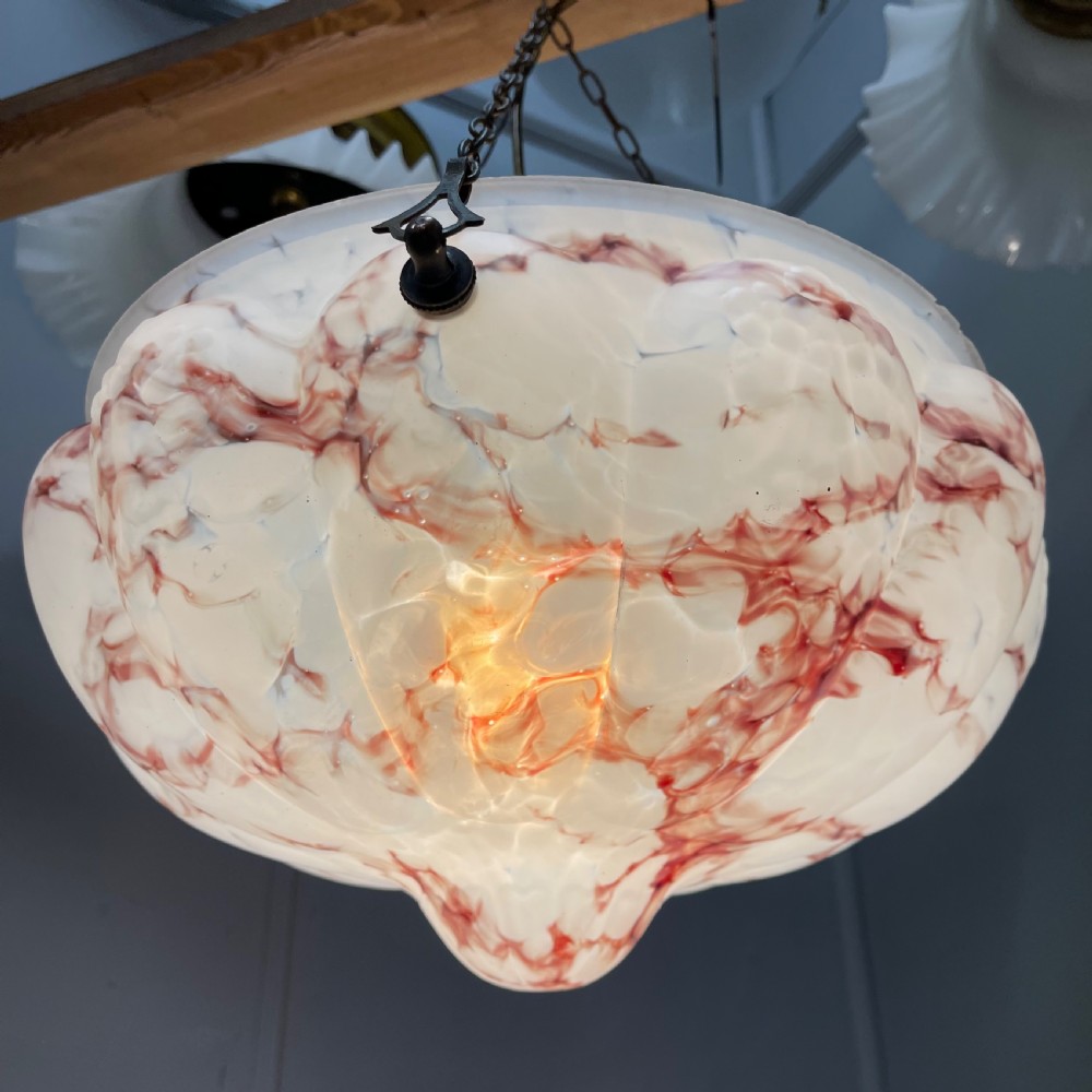 Hand painted marble effect plafonnier pendant shade View III