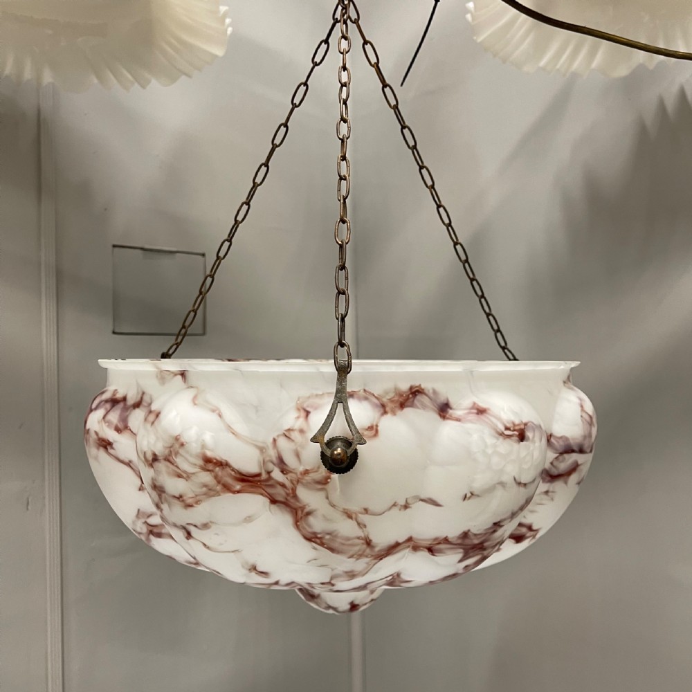 Hand painted marble effect plafonnier pendant shade View V