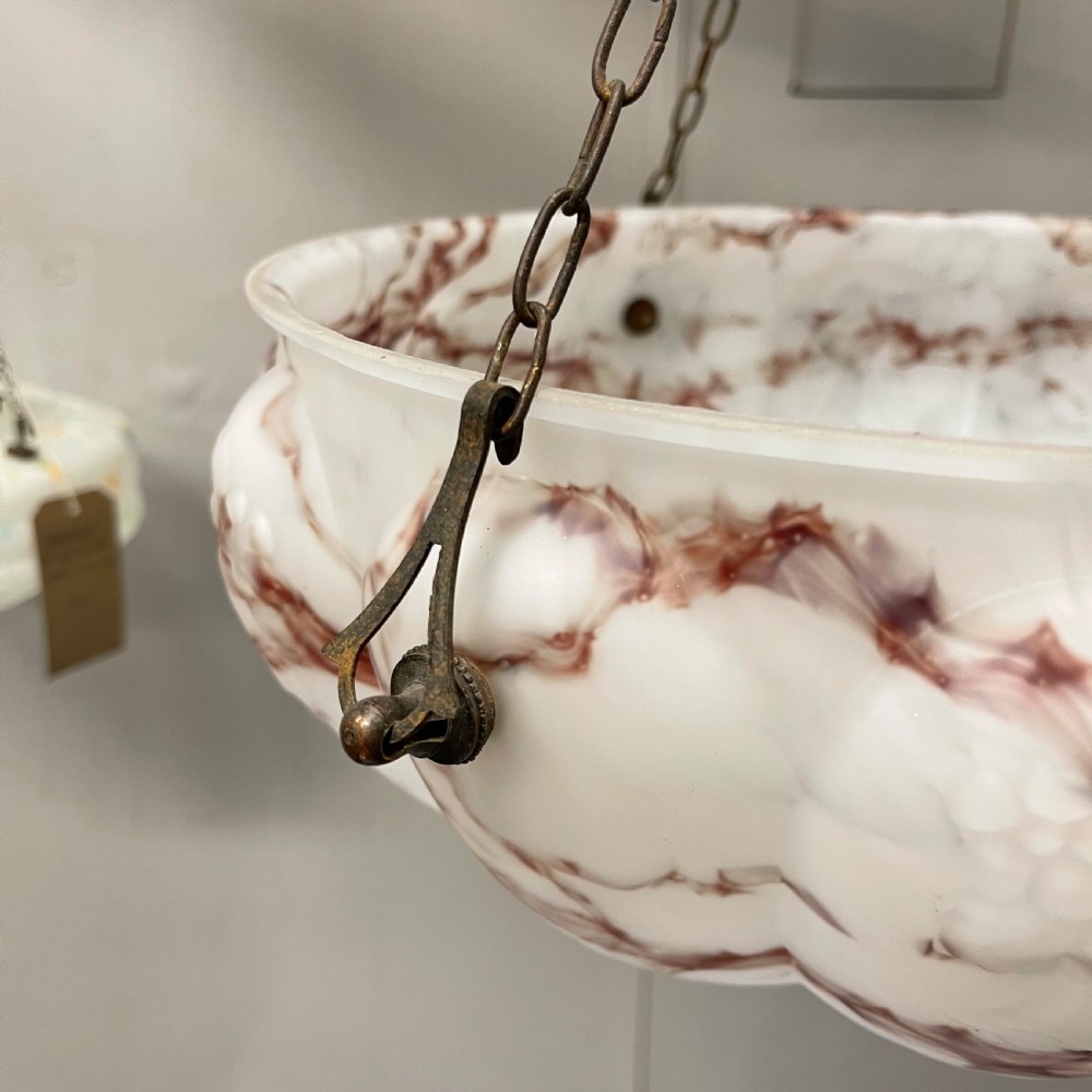 Hand painted marble effect plafonnier pendant shade View VI