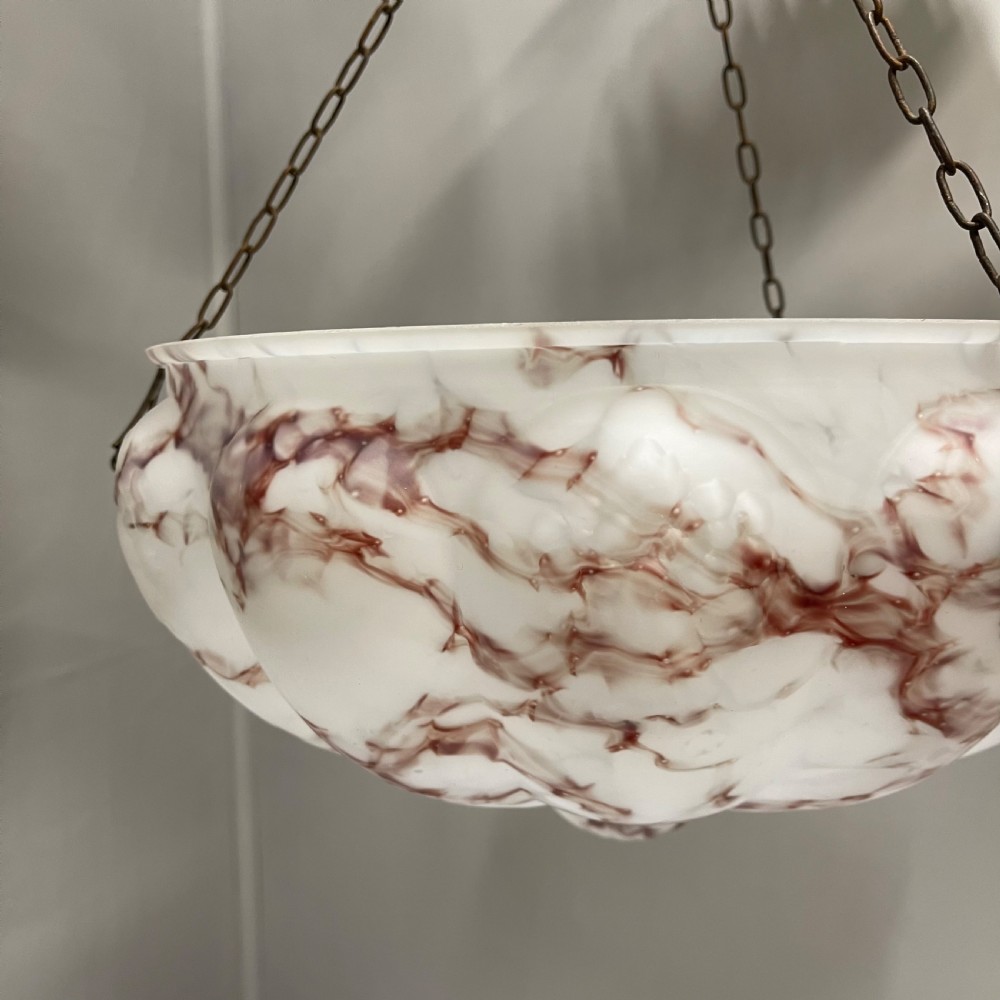 Hand painted marble effect plafonnier pendant shade View VII