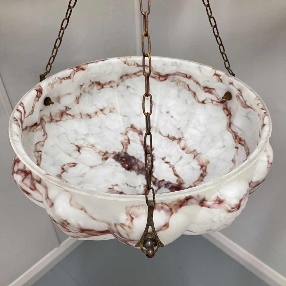 Hand painted marble effect plafonnier pendant shade View VIII