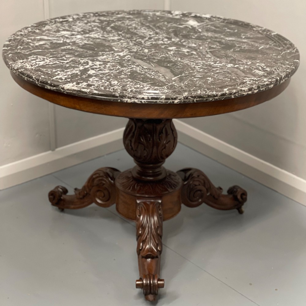 French 19th century marble top Gueridon centre table