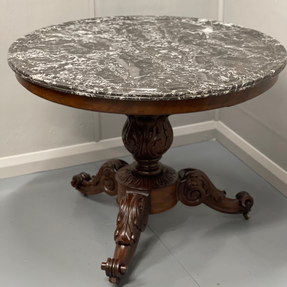 French 19th century marble top Gueridon centre table View II
