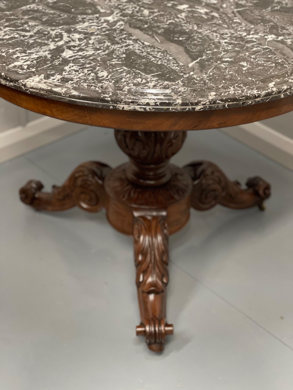 French 19th century marble top Gueridon centre table View III