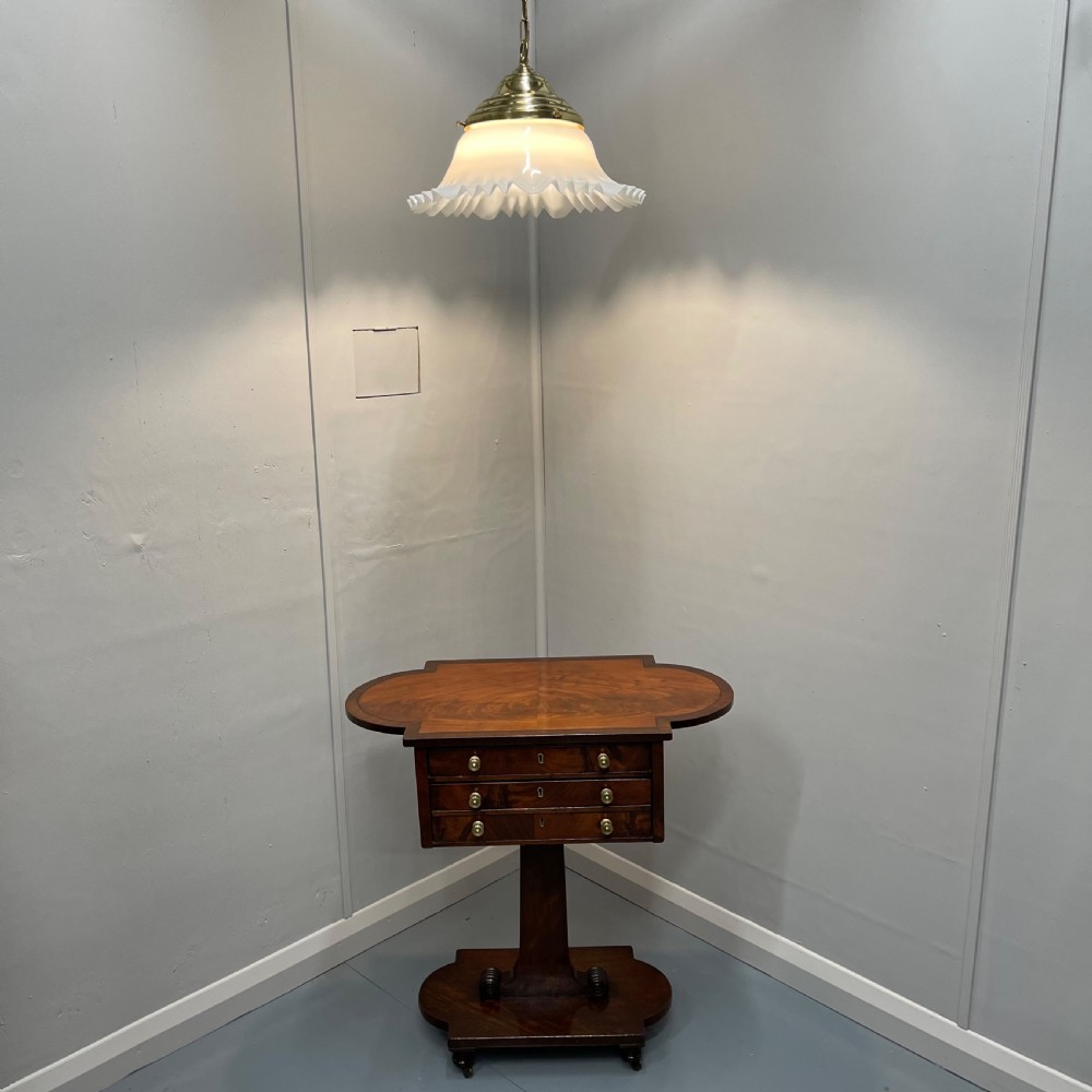 Large hanging milk glass ceiling light  View II