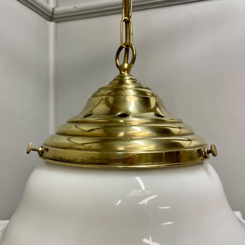 Large hanging milk glass ceiling light  View VI