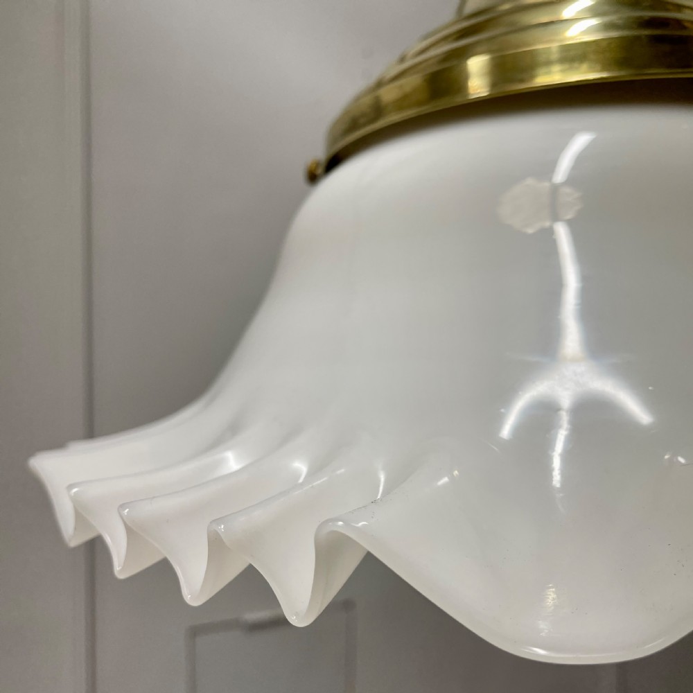 Large hanging milk glass ceiling light  View VII