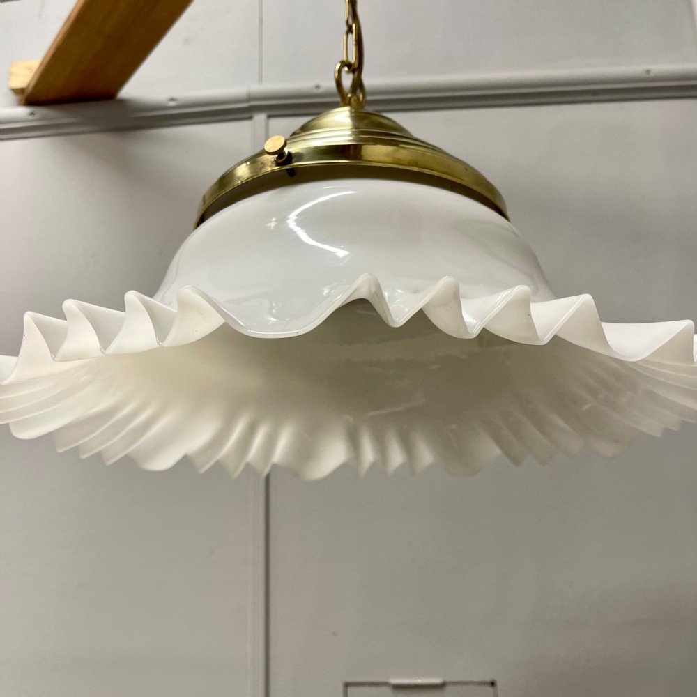 Large hanging milk glass ceiling light  View VIII