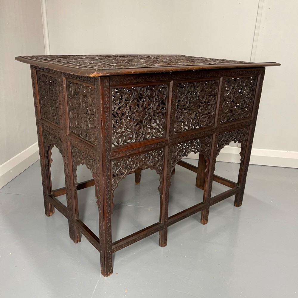 Anglo Indian teak folding side table
