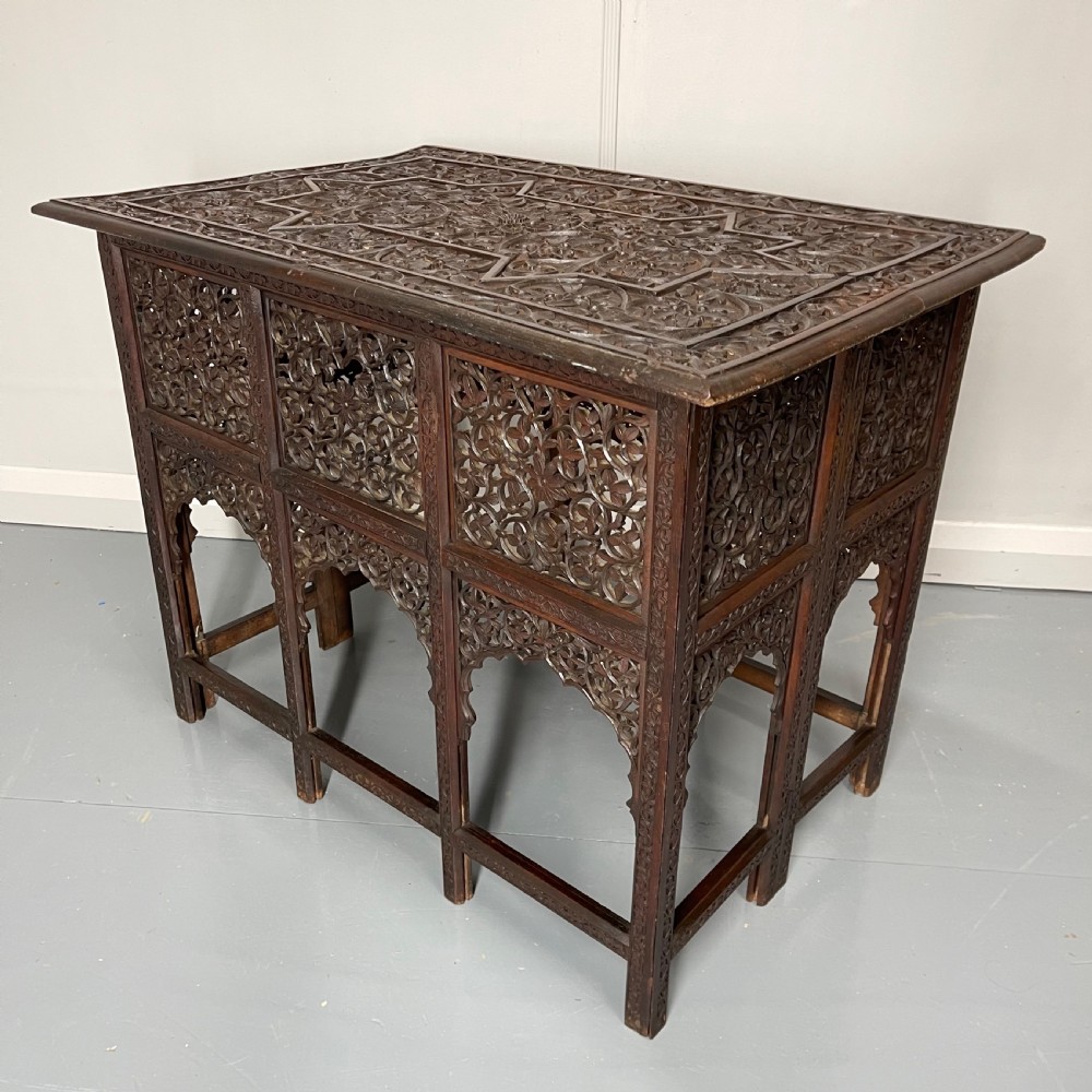 Anglo Indian teak folding side table View V