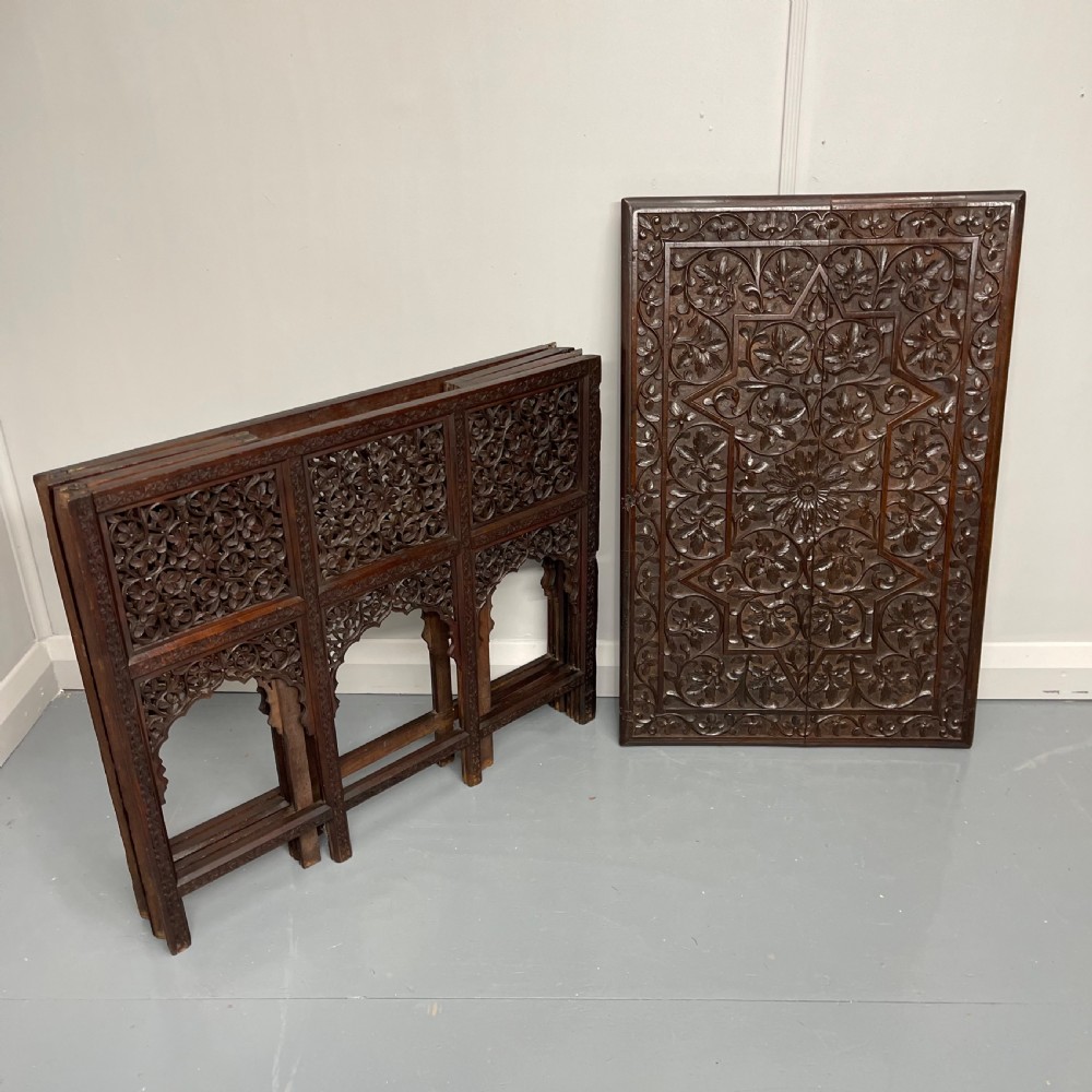 Anglo Indian teak folding side table View IX
