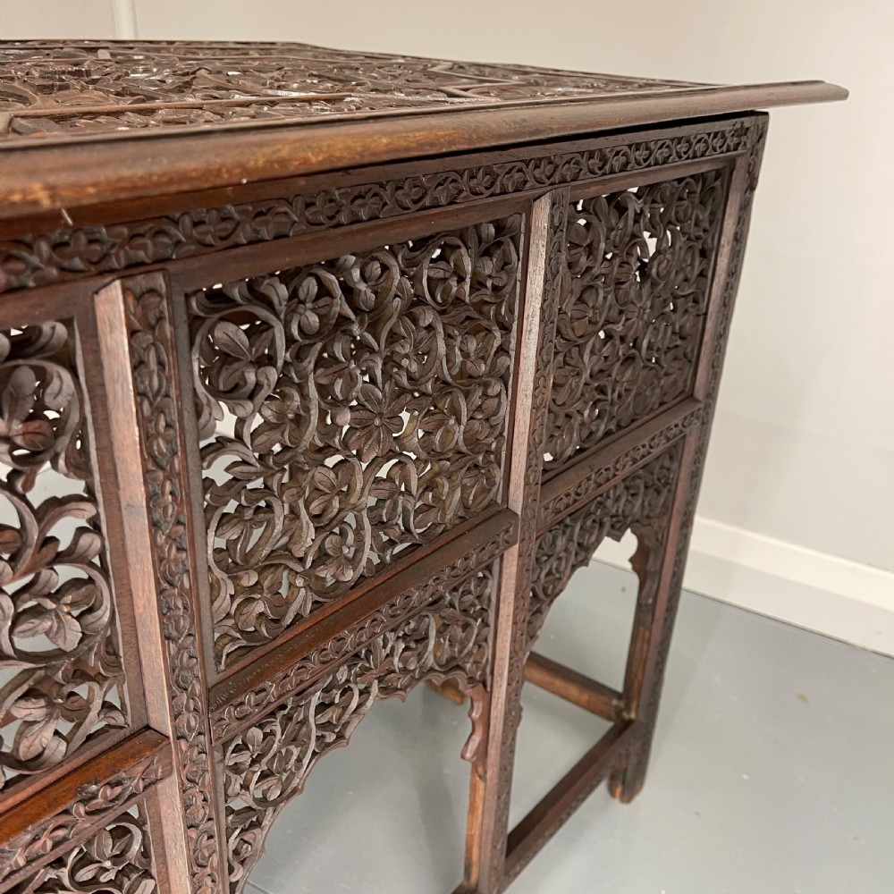 Anglo Indian teak folding side table View XI