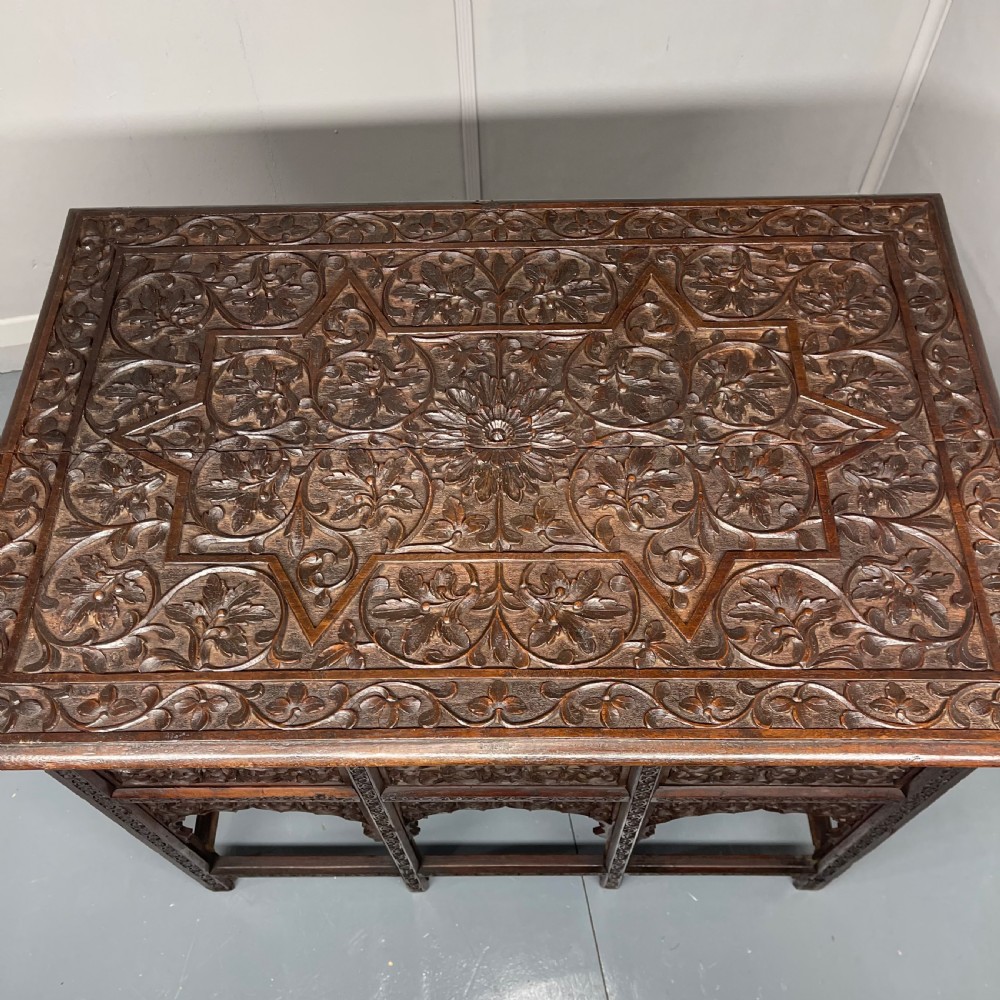Anglo Indian teak folding side table View XII