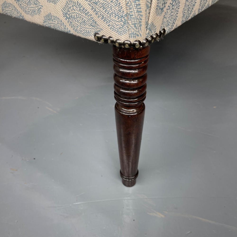 Regency footstool with turned legs and leaf motif View VIII
