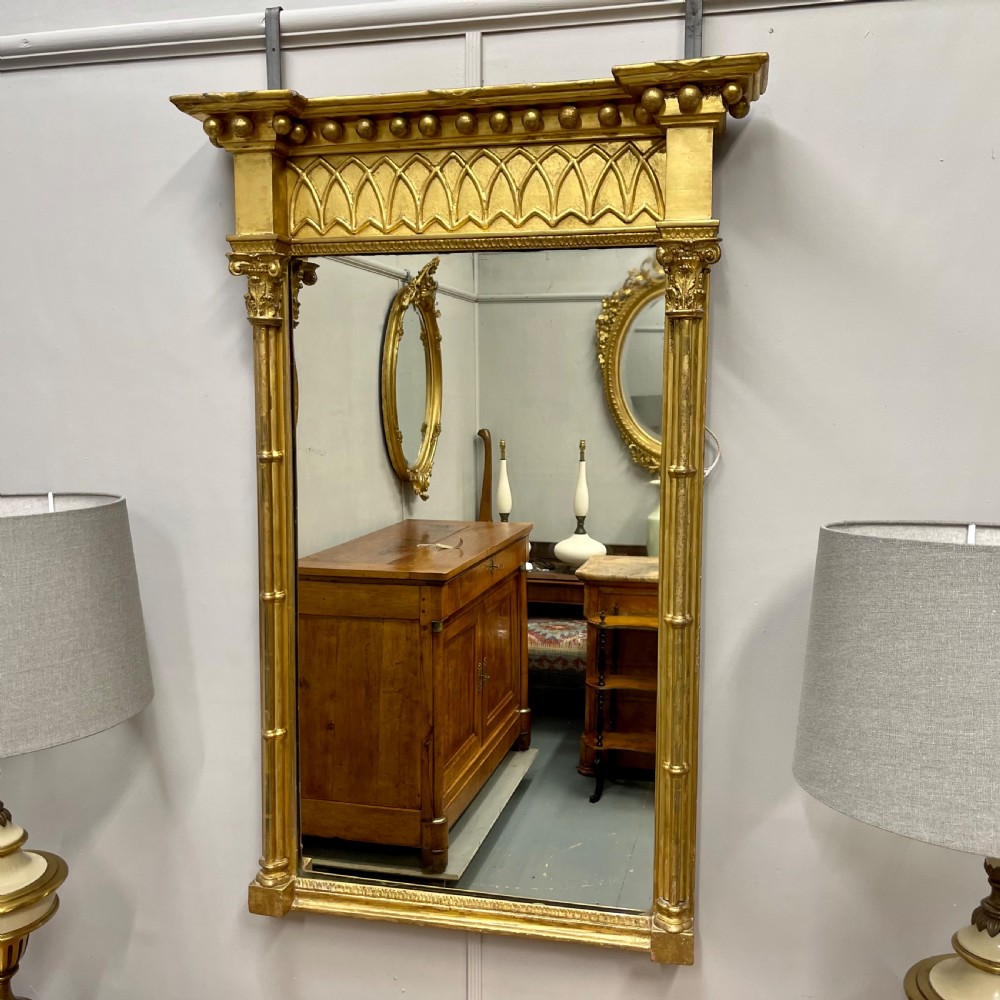 Regency gilt pier mirror with cluster columns View II