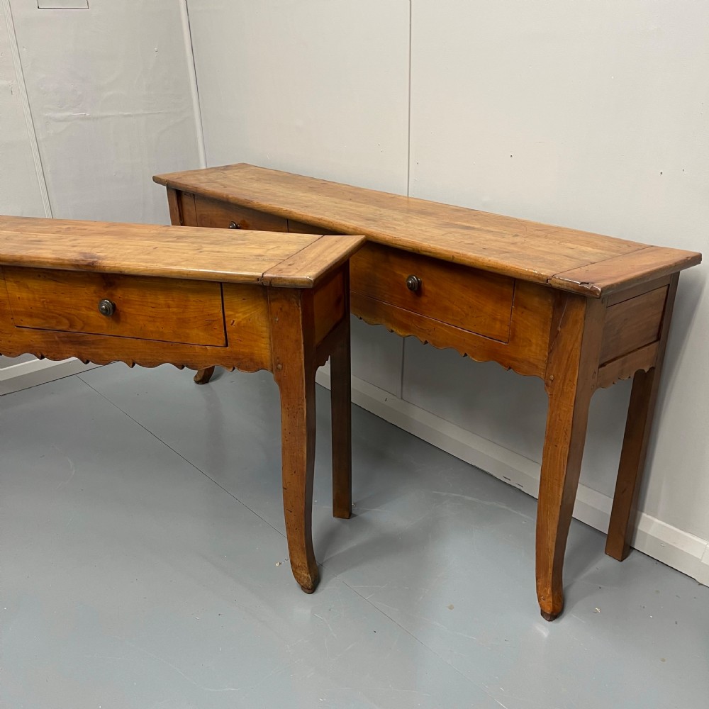 Pair of French cherrywood server console tables View IV