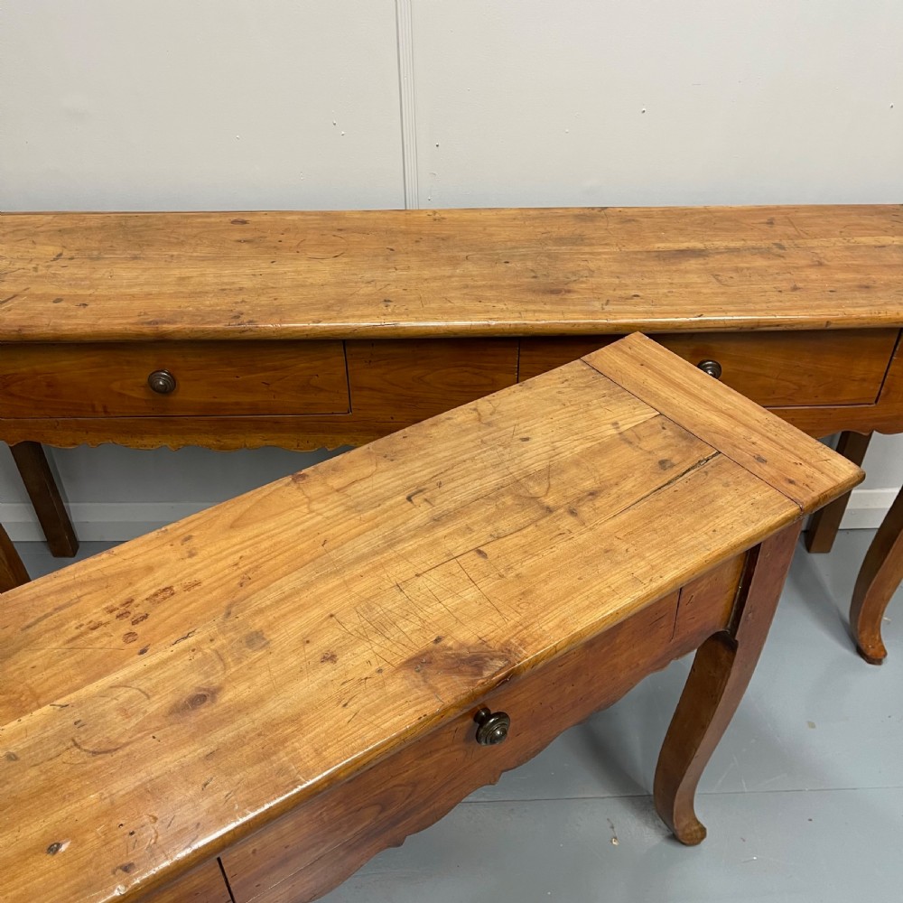 Pair of French cherrywood server console tables View VI