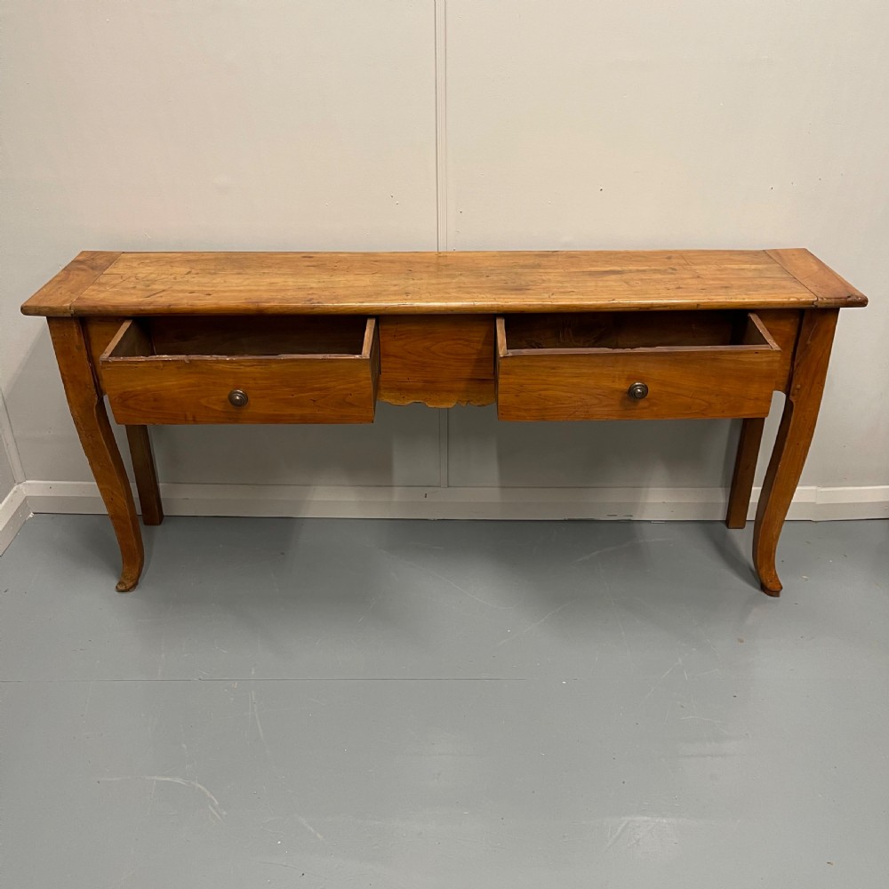 Pair of French cherrywood server console tables View IX