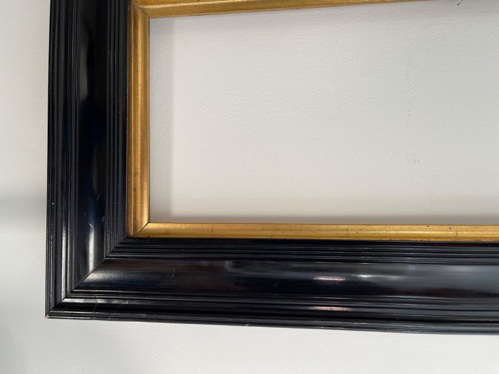 Pair of black lacquered pier mirrors  View III