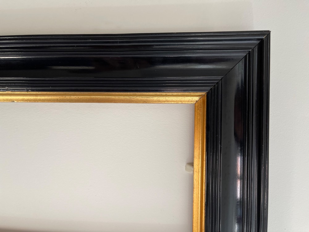 Pair of black lacquered pier mirrors  View V