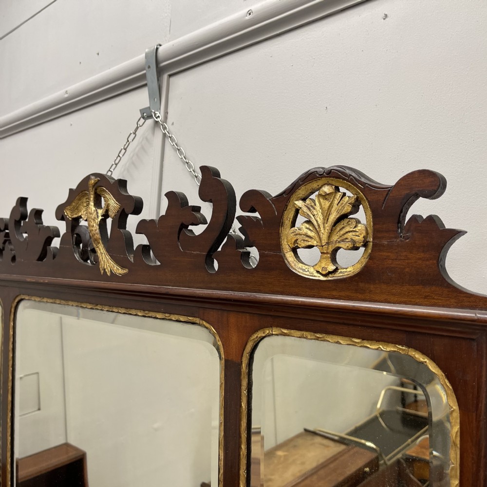 Unusual George II triple plate parcel gilt over mantle mirror View IV
