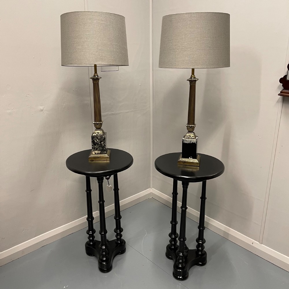 Pair of ebonised Regency style side tables View II