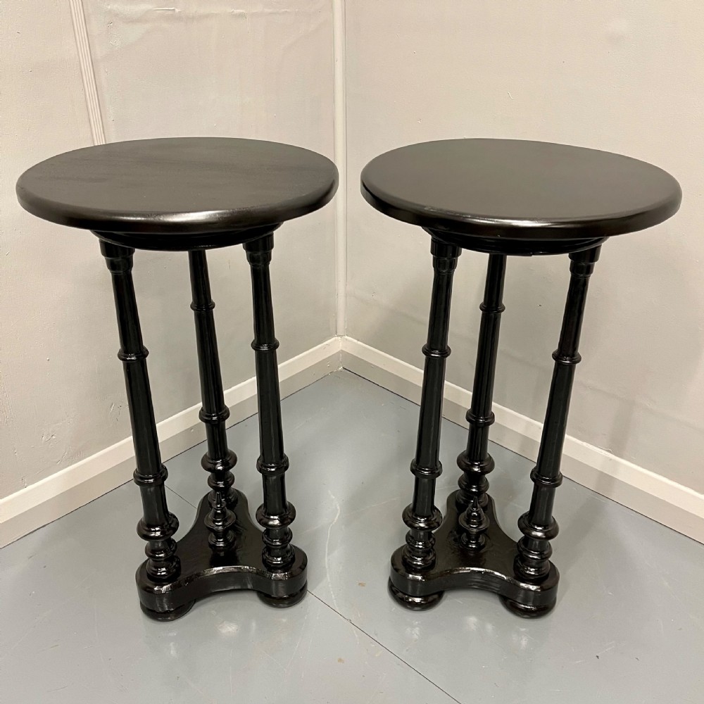 Pair of ebonised Regency style side tables View III