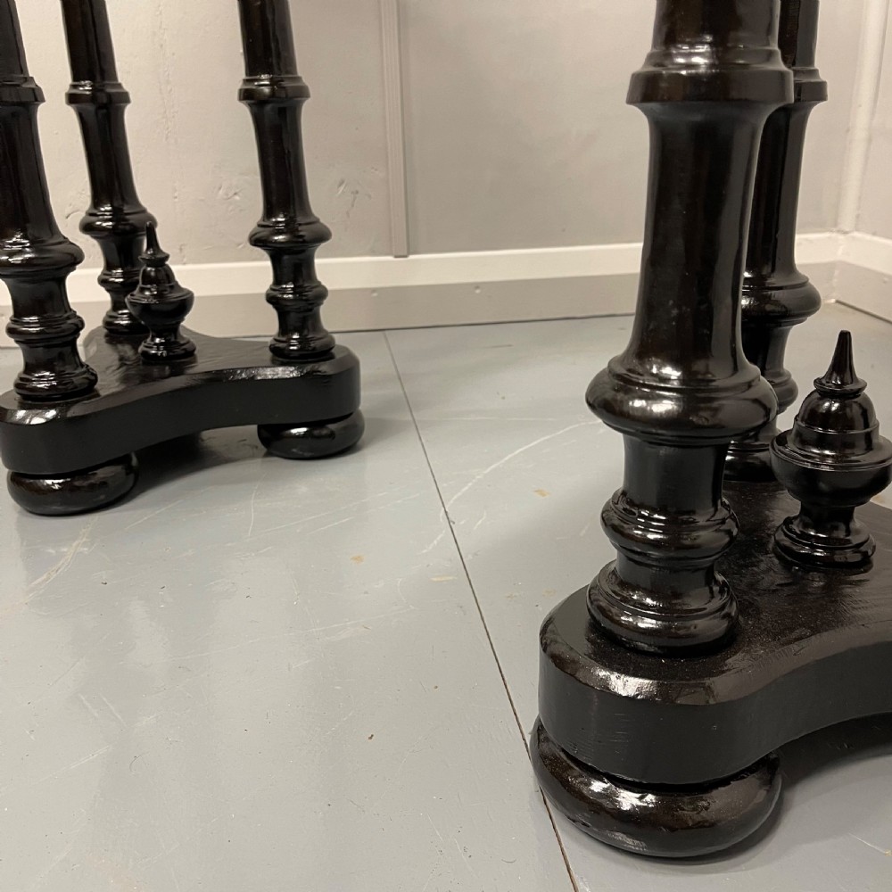 Pair of ebonised Regency style side tables View IV