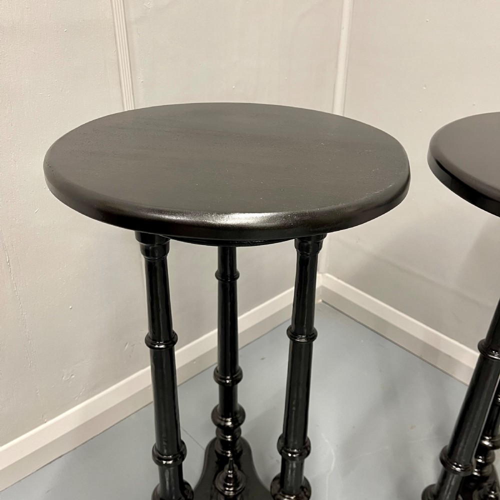 Pair of ebonised Regency style side tables View V