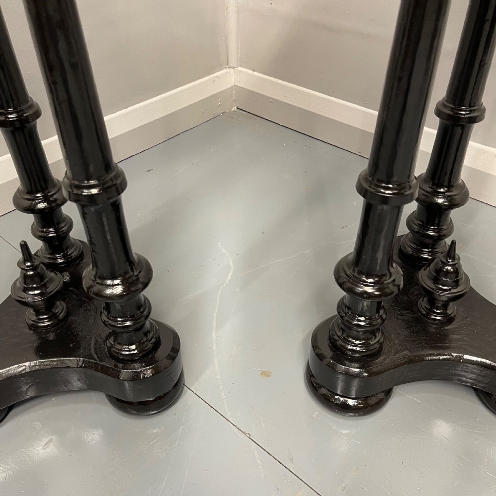 Pair of ebonised Regency style side tables View IX