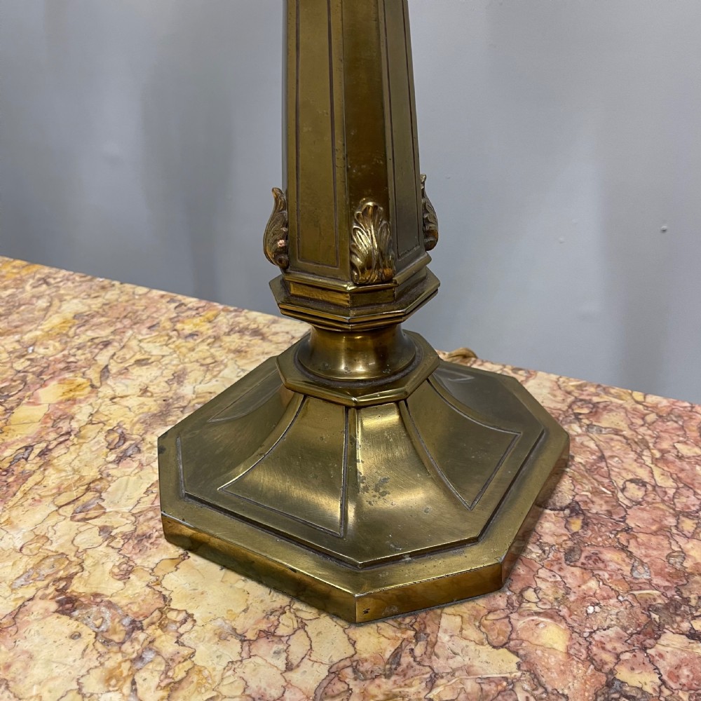 Pair of brass and cut glass table lamps View VII
