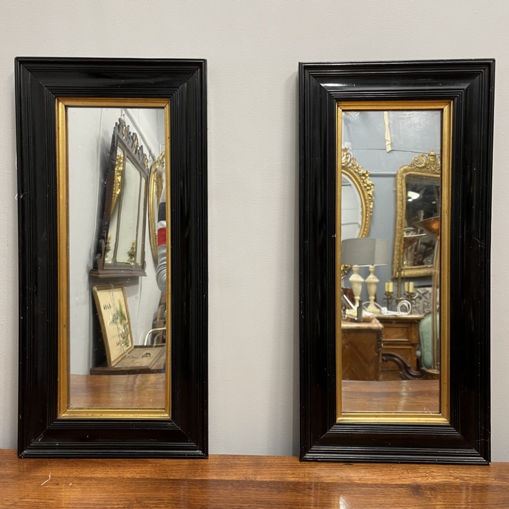 Pair of black lacquered pier mirrors  View IX