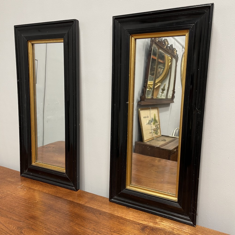 Pair of black lacquered pier mirrors  View X