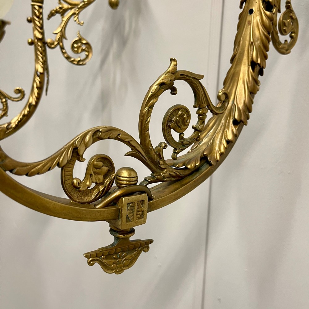 Pair of Victorian brass adjustable wall lights View V